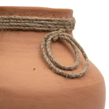 Load image into Gallery viewer, Terracotta + Jute Decorative Vase
