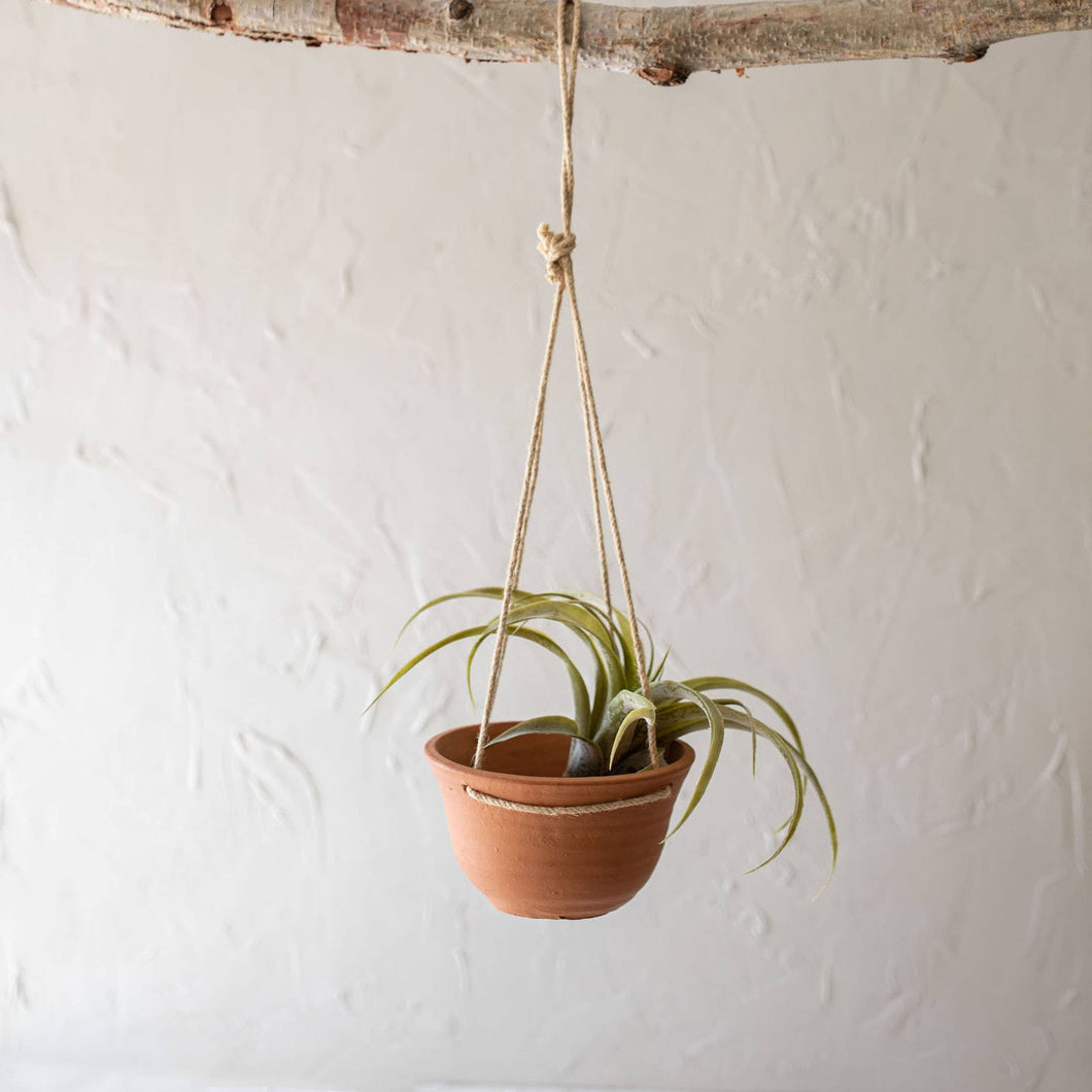 Terracotta & Jute Hanging Planter Pot