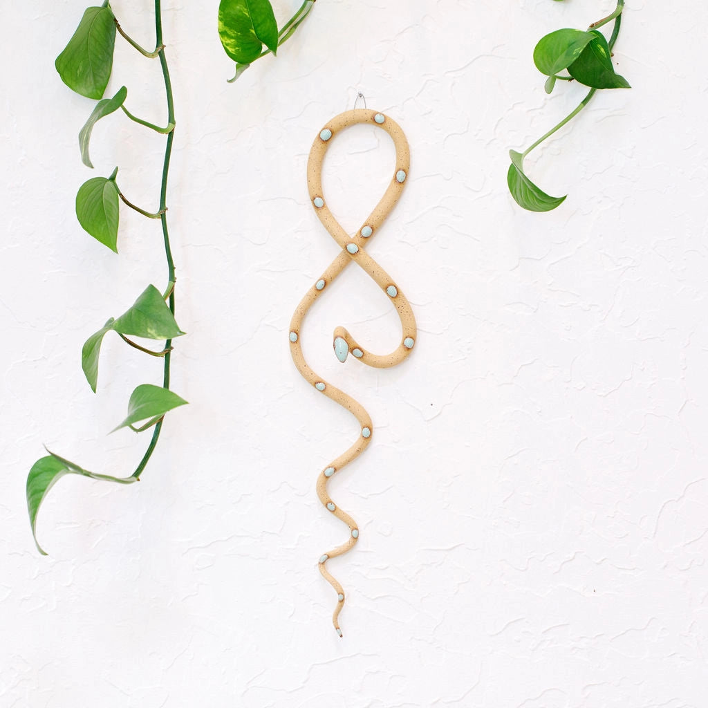 Large ceramic snake for wall