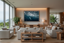 Load image into Gallery viewer, Beyond whale print in natural luxury hotel