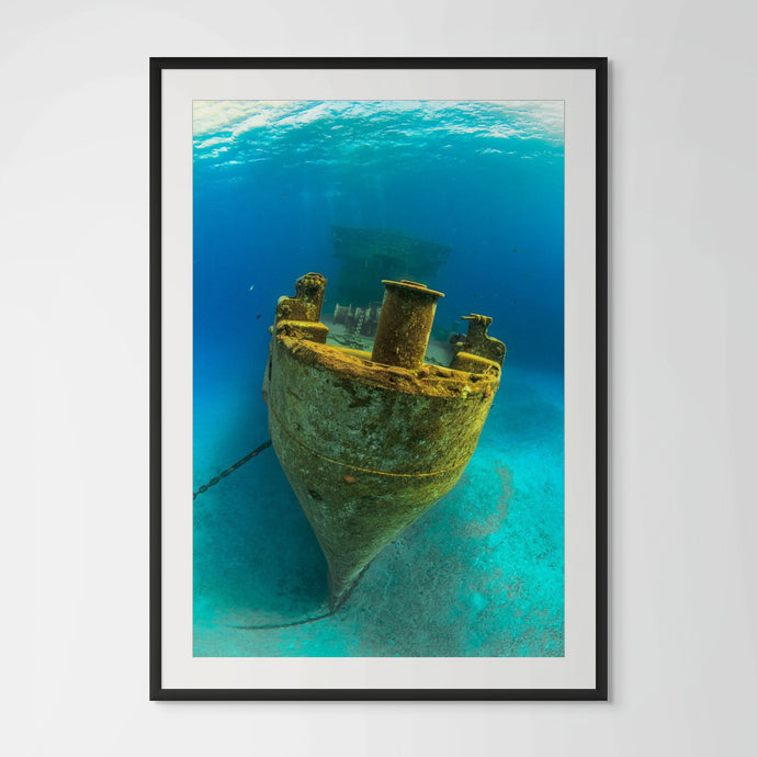 Underwater photo of a shipwreck by Joanna Lentini