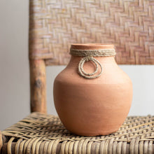 Load image into Gallery viewer, Terracotta + Jute Decorative Vase