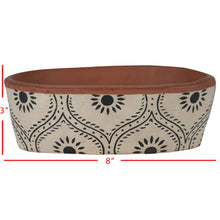 Load image into Gallery viewer, Hand-Painted Oval Terracotta Planter
