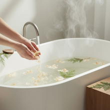 Load image into Gallery viewer, Hands Adding Bath Flakes