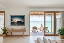 Load image into Gallery viewer, Sail Away art print in Maldives bungalow