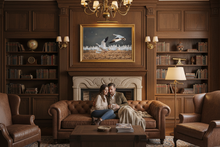 Load image into Gallery viewer, Snow Geese Ascent print in explorers club setting