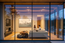 Load image into Gallery viewer, Wild Goose Chase print viewed from outside