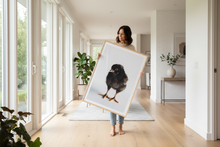 Load image into Gallery viewer, Woman carrying Doris Wildlife Art Print through beautiful home